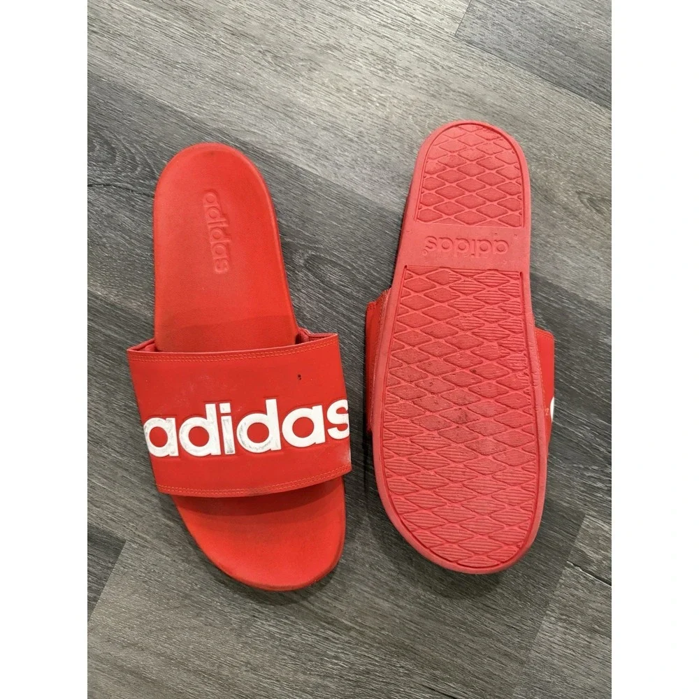 Adidas Men's Size 12 Red Slides‎